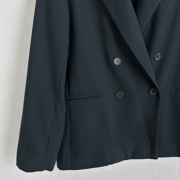 Anthropologie Maeve size 10 double breasted blazer navy lined oversized - Picture 4 of 13